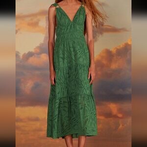 NWT Farm Rio Green Monstera Corset Dress Size M
